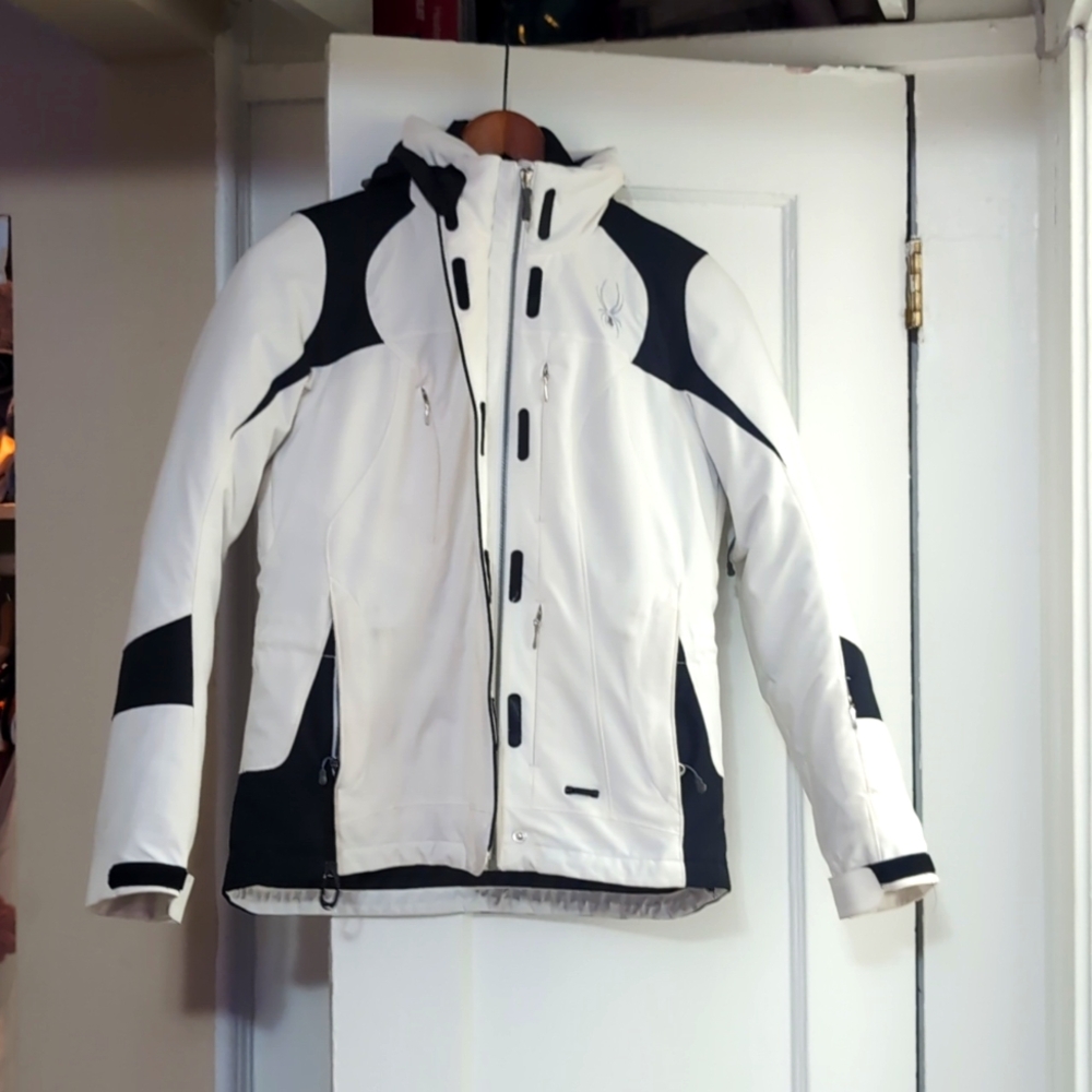 Spyder ski jacket, white with black details